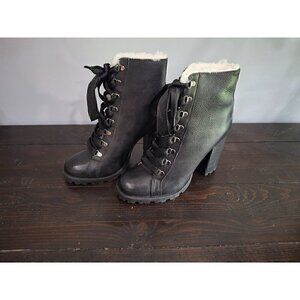 Schutz Women's Zhara Black Lace-up Boots/NWT, Sz 10.5B